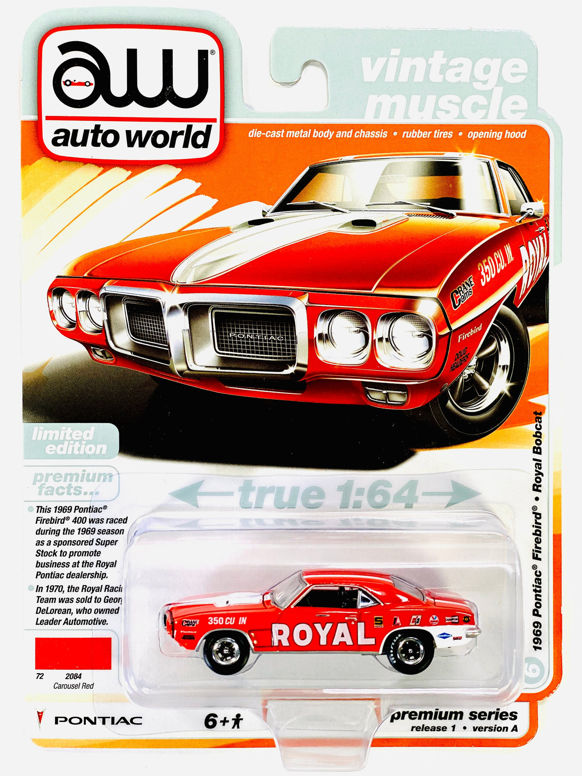 Auto World Vintage Muscle 1969 Pontiac Firebird Royal Bobcat Carousel ...