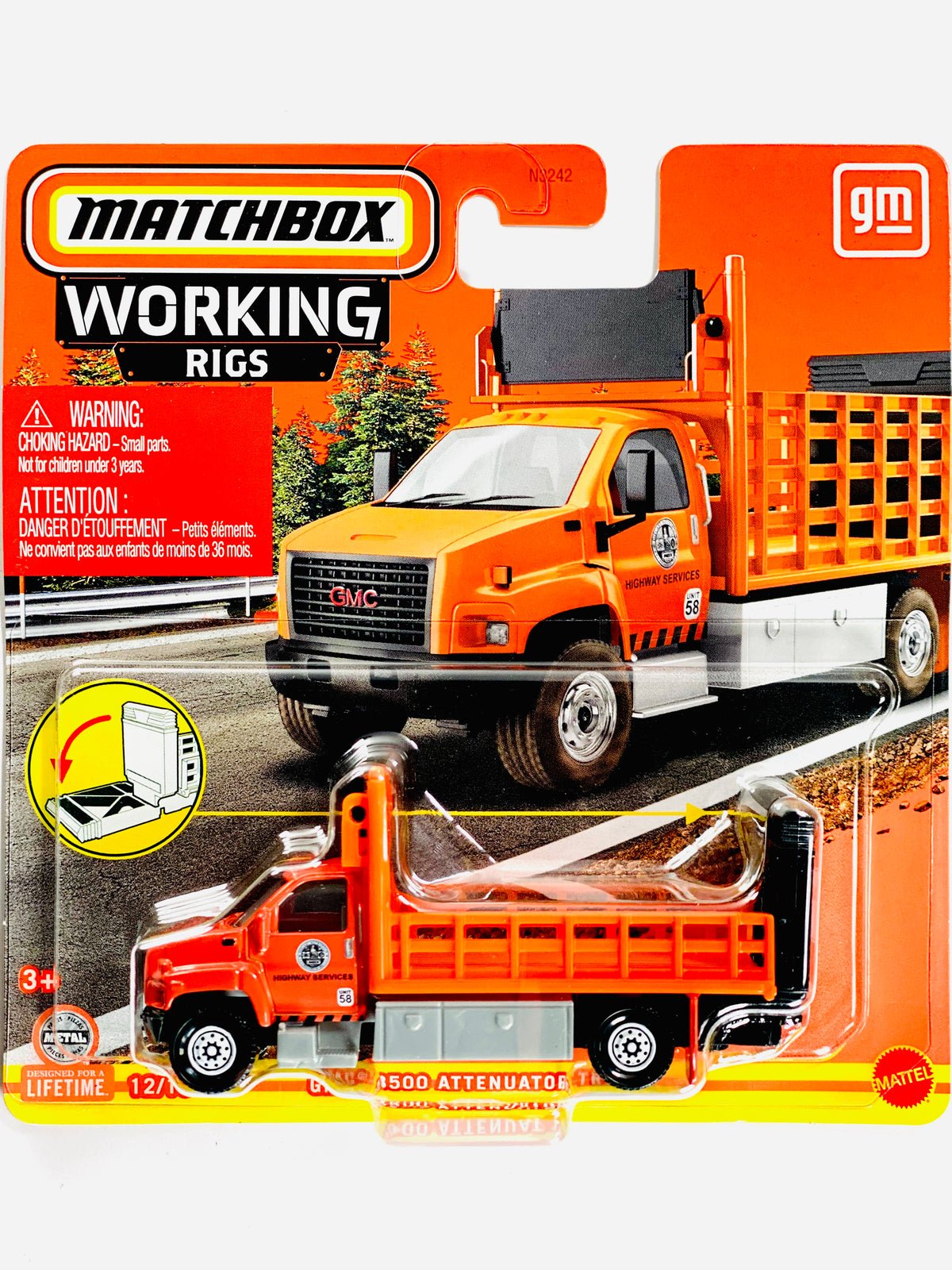 Matchbox 2024 Real Working Rigs Case X GMC 3500 Attenuator Truck ...