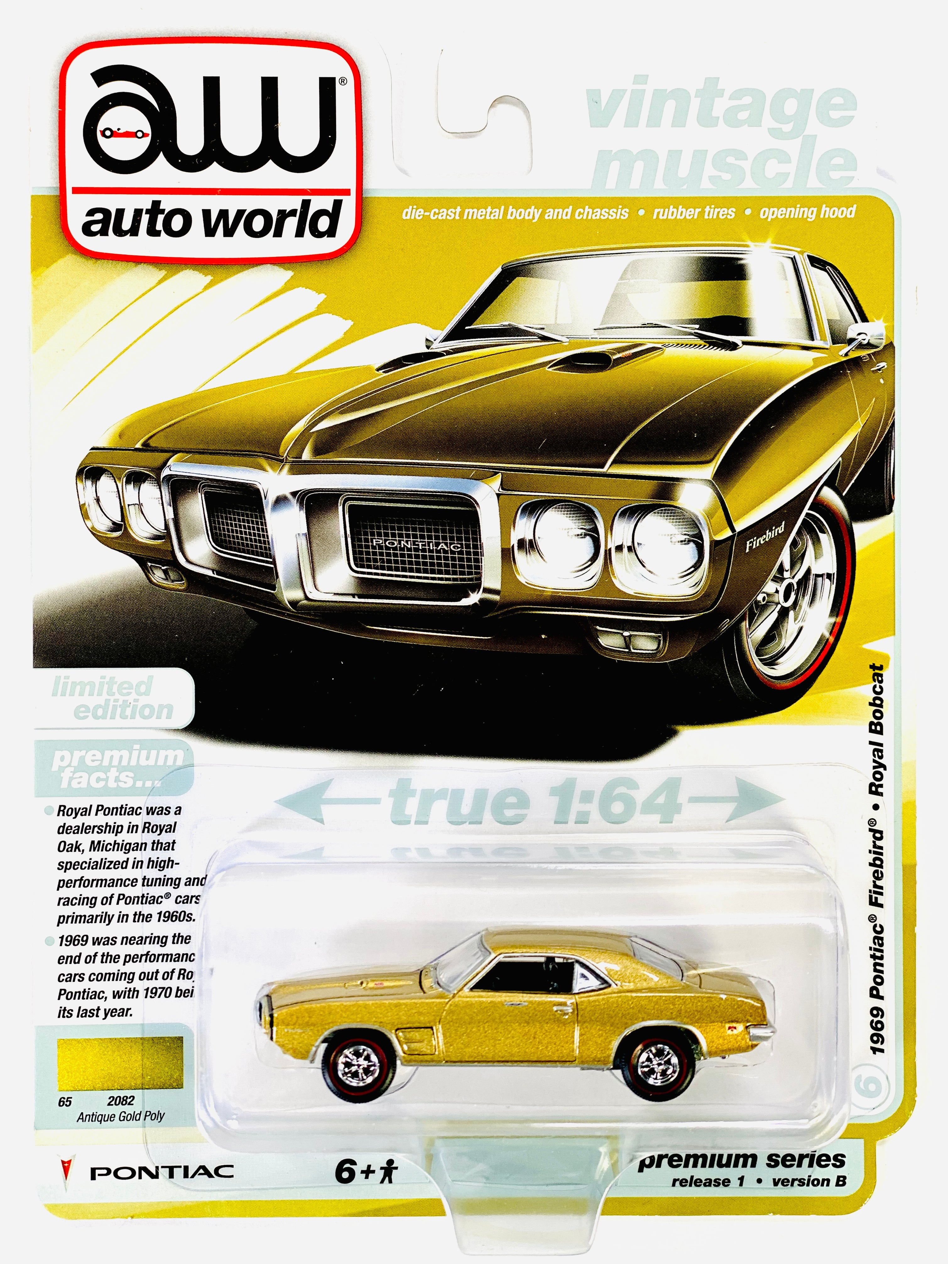 Auto World Vintage Muscle 1969 Pontiac Firebird Royal Bobcat Antique G ...