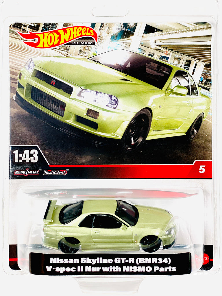 HOT WHEELS 2024 PREMIUM 1:43 SCALE NISSAN SKYLINE GT-R (BNR34) V