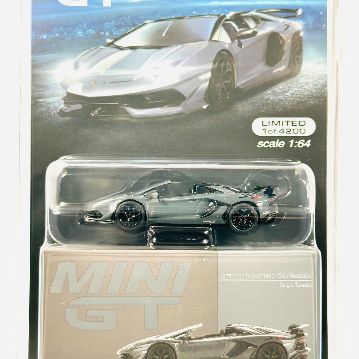 Mini GT Mijo Exclusives Lamborghini Aventador SVJ Roadster Grigio Telesto  #425