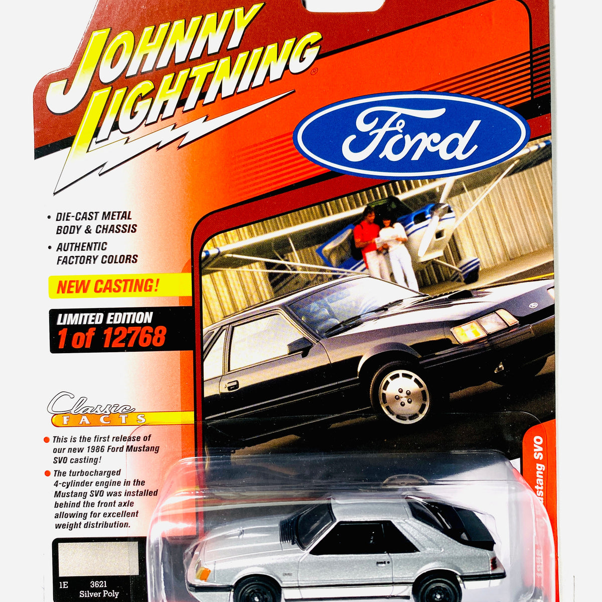 Johnny Lightning Classic Gold Collection 1986 Ford Mustang SVO Silver Poly  Foxbody