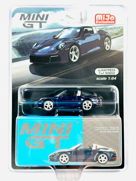 MINI GT MIJO EXCLUSIVES PORSCHE 911 TARGA 4S GENTIAN BLUE METALLIC