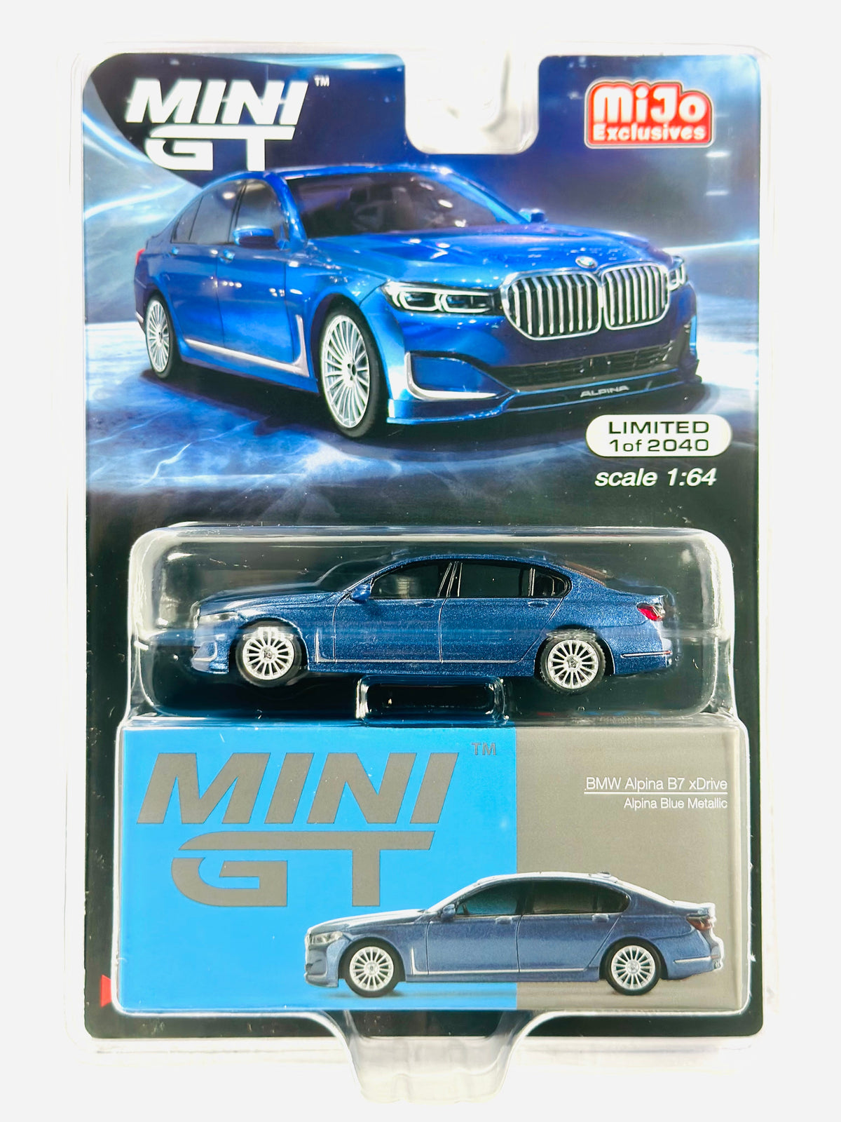 MINI GT MIJO EXCLUSIVES BMW ALPINA B7 xDRIVE ALPINA BLUE METALLIC #471
